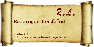 Reizinger Loránd névjegykártya